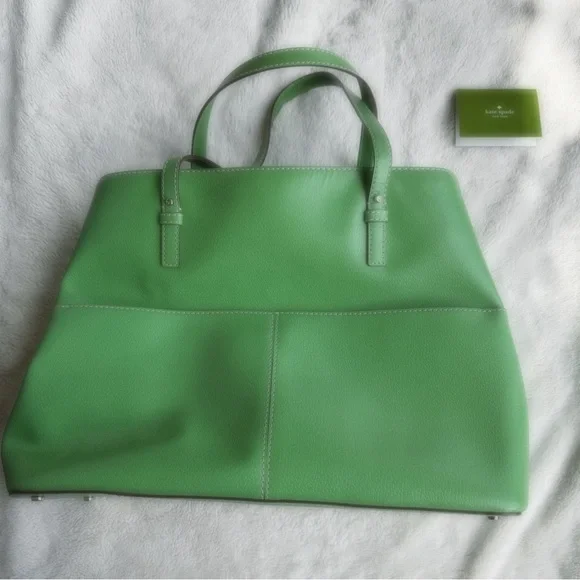 Kate Spade - Green Bag with Plaid Inside - Picture 2 of 13